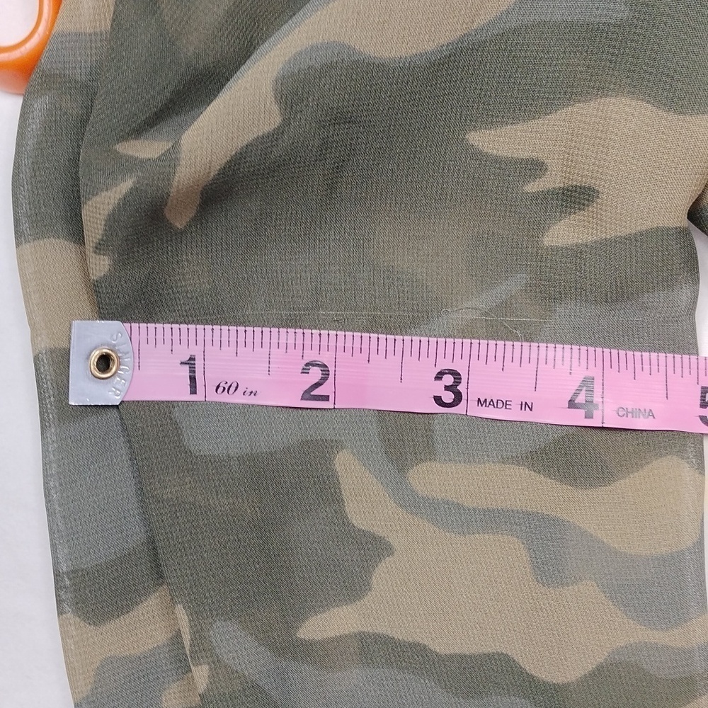 Old Navy Womenssheer Camo Long Sleeve Button Up Shirt Size Small - Picture 13 of 14